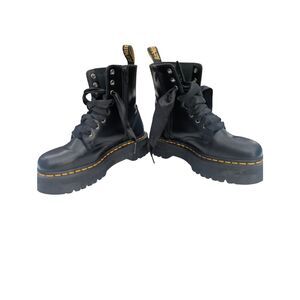 Dr Martens Jadon Platform Boots Black Leather 8 Eye Zip Chunky Combat Womens